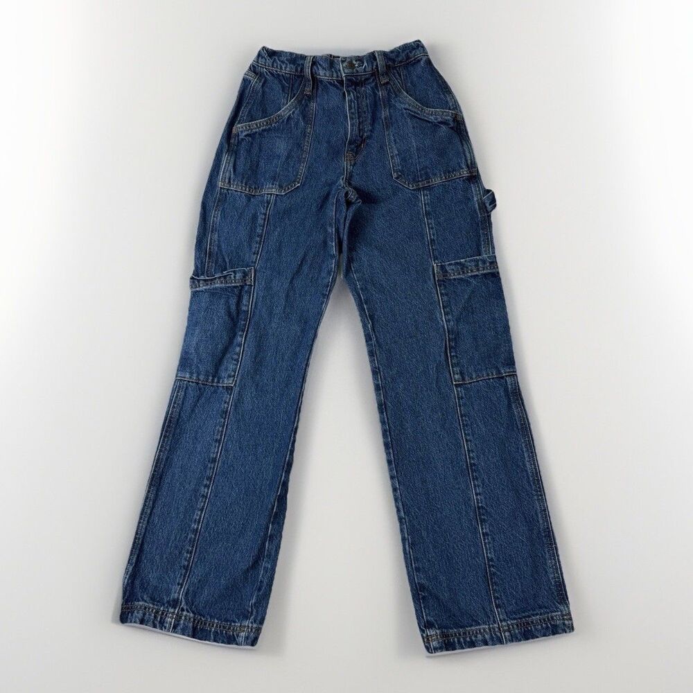 90’s Arizona Juniors Womens Jeans Size 3 Cargo Y2K Wide Leg Baggy Streetwear